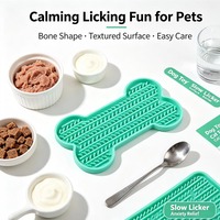 Tapis interactif pour animaux de compagnie en forme d'os, distributeur lent de friandises pour chiens, avec ventouse, anti-anxiété, facile à nettoyer