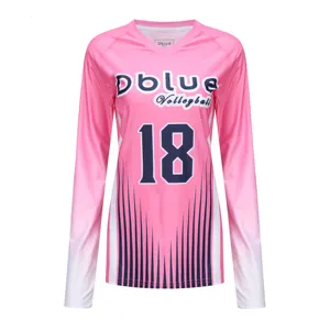 DBLUE Venta al por mayor Entrega rápida Jersey de voleibol Colores personalizados Tamaño Logo Uniformes de voleibol Camisa de sublimación