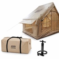 Tente pneumatique de camping pour jardin 6 personnes ㎡   Tente familiale gonflable imperméable Oxford 420D 2x3m, compacte, facile à installer, portable