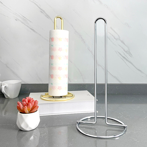 Modern Kitchen Paper Towel Roll Holder Metal Mounted Tissue Stand with Chef's <strong>Steady</strong> Storage <strong>Rack</strong> for Convenient Organization - Product Image 5