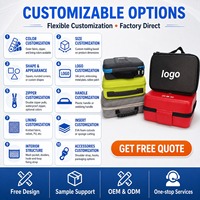 Organisateur de maquillage portable à coque rigide avec logo personnalisé, poignée et bandoulière, étui de voyage en EVA pour cosmétiques
