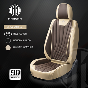 Ensemble de housses de siège de voiture de luxe Marcan, universel, nouveau cuir et tissu, coussin de protection, tissu, accessoire avant avec un design élégant - Product Image 2