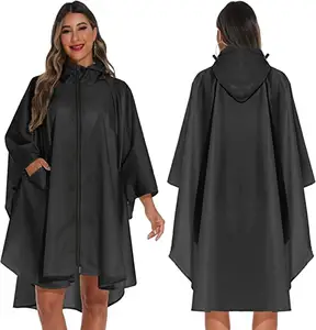 Woqi Mens con cappuccio impermeabile Poncho impermeabile cappotti antipioggia riutilizzabili per attività all'aperto escursionismo giacche antipioggia