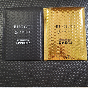 Giao hàng nhanh chóng vận chuyển Poly bong bóng bưu phẩm không thấm nước kim loại vàng bong bóng bưu phẩm đệm phong bì mua sắm túi siêu thị 50 cái - Product Image 2