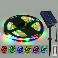 Bande lumineuse Led solaire personnalisée, intensité variable, imperméable, alimenté par l'énergie solaire, couleur magique, éclairage d'extérieur