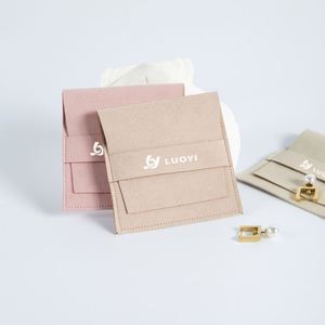 Pochettes cadeaux de luxe miniatures personnalisées avec logo imprimé, couleur et taille sur mesure, pochettes à rabat pour parfums, sacs à bijoux en microfibre - Product Image 1