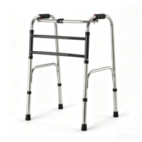 Déambulateur et rollator pliant en acier, cadre de mobilité réglable en hauteur, sans roues, pour personnes âgées