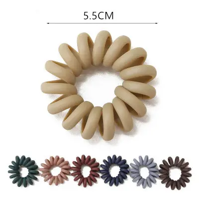 Wholesale Woman Girls Plastic Rubber Telephone Hair Ring Traceless Band