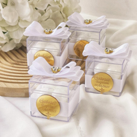 Boîte de présentation de mariage en acrylique personnalisée en gros d'usine, boîte carrée transparente en acrylique pour bonbons, café et cadeaux chocolatés