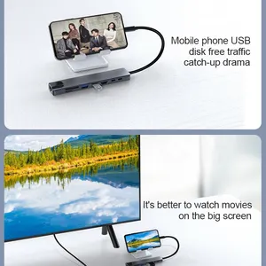 다기능 어댑터 8 1 Usb C 허브 유형 C 4K HDTV USB 도킹 스테이션 Macbook