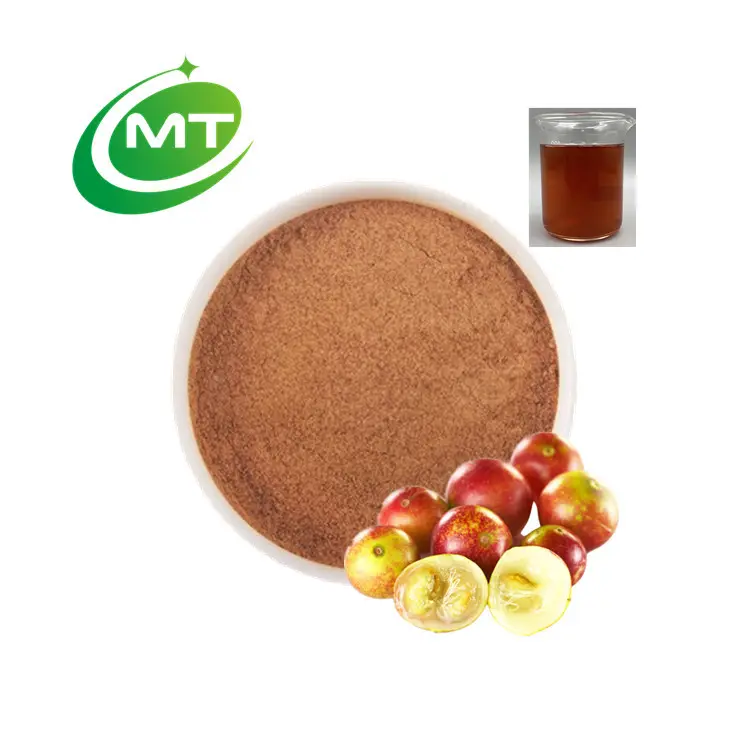 Myrciaria dubia-extracto de fruta en polvo de Camu Soluble en agua, 100% orgánico puro de alta calidad, vitamina C, 10:1/ 25%