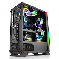 Professional Water Cooling Gaming PC Case With RGB Fans ATX M-ATX USB3.0 Computer Cases Towers With Side Panel Window