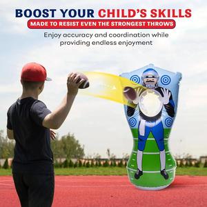 Inflatable Football Target Toss Game Set One Quarterback Practice <b>Dummy</b> with 2 Balls Pump Portable Indoor Outdoor Sports Toy - Product Image 5