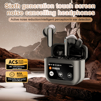 OEM personalizado nuevo diseño inalámbrico ANC auriculares con cancelación de ruido LED Color pantalla táctil auriculares V5.4 auriculares de música para juegos