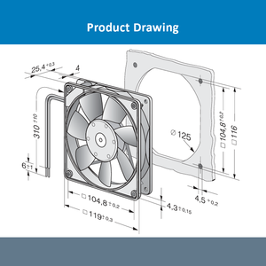 พัดลมระบายความร้อนแบบแกน EBM-PAPST รุ่น 4414FM 24V DC แรงลมสูง สำหรับตู้ควบคุมอุตสาหกรรม |   การจัดหาสินค้าทั่วโลก - Product Image 4