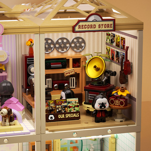 Mini <span class=keywords><strong>Super</strong></span> Town, Juego de Bloques de Construcción Educativos con Escena de Animales Adorables, Modelo DIY, 50 Piezas, Plástico Apilable, con Luz - Product Image 4