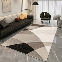 ODM OEM Maßgefertigter 3D-Gedruckter Moderner Wohnzimmerteppich Großflächiger Teppich Imitation Kaschmir Abstrakter Geometrischer Stil Bodenmatte