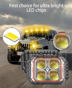 Luces de Trabajo para Auto, Faros Delanteros LED de Doble Fila con 4 Perlas LED de Alta Potencia, Efecto de Iluminación Secuencial Izquierda-Derecha, Luz Delantera LED - Product Image 6