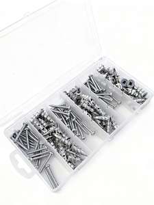 Kit d'ancres pour cloisons sèches en alliage de zinc, vis avec finition zinguée pour le vissage dans les plaques de plâtre et les murs - Product Image 1