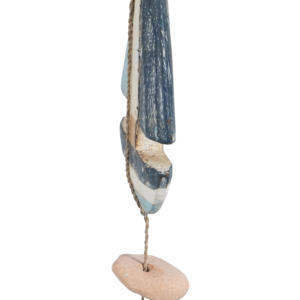 Ornamento da appendere a forma di barca in legno di recupero, decorazione costiera per casa, ufficio, soggiorno, bagno, decorazione da parete - Product Image 6
