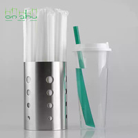 Pailles jetables en PLA sans BPA, biodégradables, écologiques pour boissons, thé aux perles, avec logo imprimé, échantillon gratuit