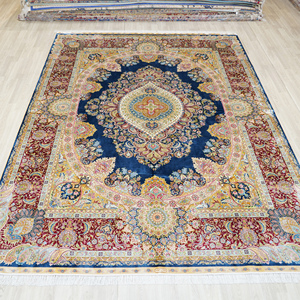 Tapis islamiques 9x12ft Pakistan persan grand tapis de soie chinois oriental bleu et rouge tissé <span class=keywords><strong>à</strong></span> <span class=keywords><strong>vendre</strong></span> - Product Image 2
