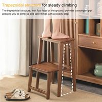 Escabeau pliant portable léger à 2 niveaux en bambou moderne personnalisé
