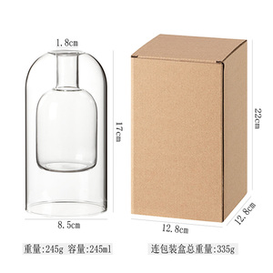 Bouteille d'arôme créative à double couche en verre soufflé transparent, décoration intérieure nordique pour Noël, décoration florale hydroponique - Product Image 6