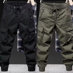 Men's Formal <b>Harem</b> Pants Trendy American Style Solid Color Canvas Breathable Anti-Pilling Mid Zipper Fly Flat Loose Fit Spring - Product Image 4