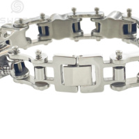Bracelet en acier inoxydable 316L plaqué or, style punk hip hop, tête de loup, pour femmes et hommes
