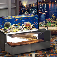 Aquarium en verre super blanc, grand réservoir écologique pour salon, bureau, cloison ou hôtel