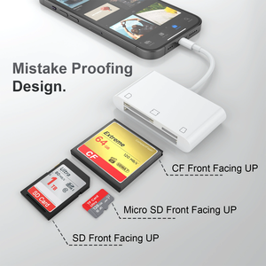 3 en 1 Lightn-ing Plug and Play Transferencia de datos rápida Cámara de rastreo digital Lector compatible con tarjeta SD CF TF para iPhone - Product Image 6