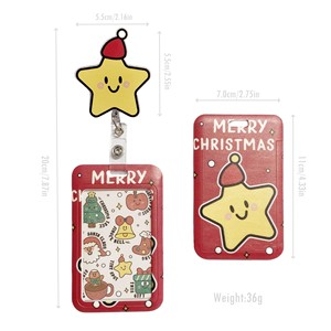 <span class=keywords><strong>Porta</strong></span> Badge RFID in Plastica a Tema Natalizio con Cordino da Lavoro, Stampa UV a Colori, Simpatica Etichetta per Bagagli - Product Image 3