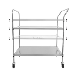 Chariot de service de restauration en acier inoxydable commercial réglable en hauteur - Product Image 3