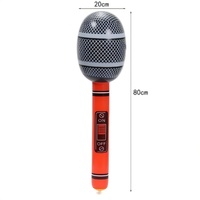 Microphone gonflable en PVC, pour fêtes sur le thème des concerts musicaux, décorations de scène et d'anniversaire, couleurs personnalisées disponibles