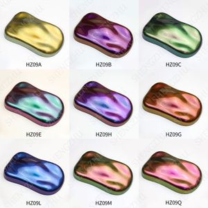 Sheng Zhu popular serie HZ09 4-5 <span class=keywords><strong>colores</strong></span> <span class=keywords><strong>spray</strong></span> coche pintura camaleón cambio de color pigmento <span class=keywords><strong>en</strong></span> polvo bajo MOQ - Product Image 6