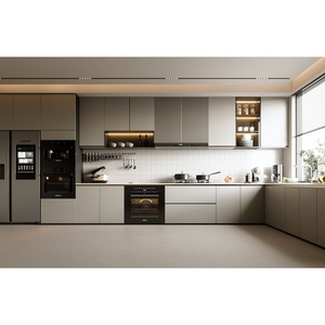 Set di Mobili da Cucina Modulari Moderni in Laccato Bianco/Acrilico con Design Gratuito per 48 Ore, per Appartamenti e Sale da Pranzo, Prodotti in Cina - Product Image 2