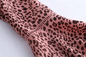 de la moda de hoja de loto mangas <span class=keywords><strong>vestido</strong></span> Sexy de grano de <span class=keywords><strong>leopardo</strong></span> guepardo Impresión de sarga de Damas <span class=keywords><strong>vestido</strong></span> en col: blush - Product Image 6