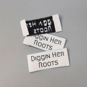 Custom Clothing Logo End Folded Neck Tag Laser Cutting High Density Soft Garment Woven Label - Product Image 2
