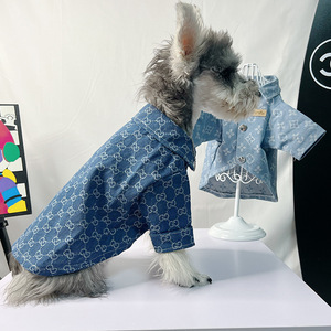 Nouveau design <span class=keywords><strong>Alaskan</strong></span> Golden <span class=keywords><strong>Husky</strong></span> Big Dog vêtements hiver épais gilet chaud Pet Denim veste coton marque imprimer pour une utilisation au printemps - Product Image 6