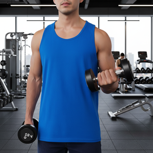 Débardeurs de gymnastique pour hommes, doux et durables, respirants, en spandex tricoté/coton pour la musculation, tenue décontractée, couleur rouge - Product Image 3