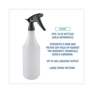 Pulvérisateur à gâchette gris résistant aux produits chimiques pour le nettoyage automobile, tube de 7-1/4 pouces, boîte de 24 - Product Image 3