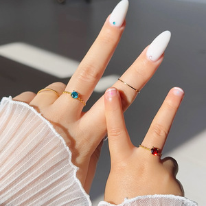 SongYi Colorful Zirconium Chain Pull-out Women's Fashion Instagram Niche Design Sweet <strong>and</strong> Adjustable <strong>Mother</strong> <strong>and</strong> <strong>Daughter</strong> <strong>Ring</strong> - Product Image 1