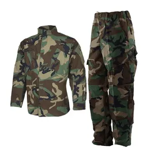 ACU Durable Breathable Training Suit Woodland Camouflage Uniform Woven Digital Print for Men Men Clothes No Shirts 3000 Sets