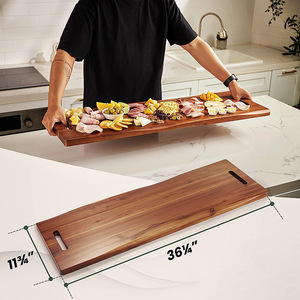 <span class=keywords><strong>Planche</strong></span> à découper carrée en bois avec poignée, grande capacité, plateau à collation et plateau à fruits pour les fêtes, <span class=keywords><strong>planche</strong></span> à découper pour le pain et le <span class=keywords><strong>jambon</strong></span> - Product Image 4