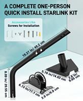 Support mural réglable robuste Starlink Gen3 anti-corrosion pour poteau incurvé – Réception de signal stable
