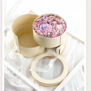 Venta al por mayor de lujo creativo con doble giro sorpresa ronda caja de <span class=keywords><strong>flores</strong></span> - Product Image 5