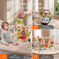 Tumama enfants 2025 mignon 4 paquets fruits en peluche hochets ensemble jouets contraste élevé bébé doux sensoriel poussette suspendu jouet pour berceau Mobile