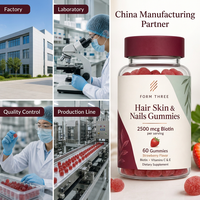 Gummies OEM naturelles au collagène et biotine pour cheveux, peau et ongles – Soutien multivitaminé hydratant pour cheveux, peau et ongles