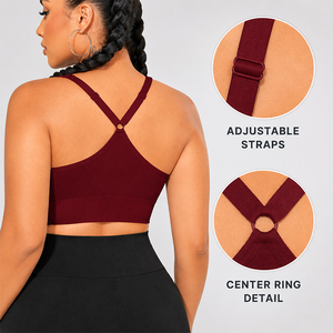 Women's Yoga Sports Bra Naked Feel Y Shaped Open Back Seamless Quick Dry Breathable Pilates Gym Fitness Crop <b>Top</b> - Product Image 3